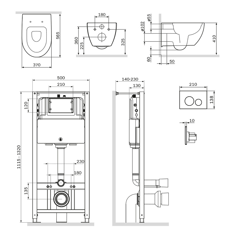 IS49051.111700 Комплект инсталляция с клав Pro L глянц хром с подв унит FlashClean с сид м/лифт AM.PM Awe - Вид №5