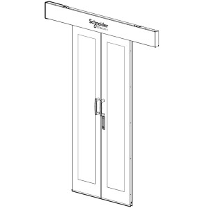 FS-DR-1001-B Двухстворчатая раздвижная дверь HyperPod Schneider Electric