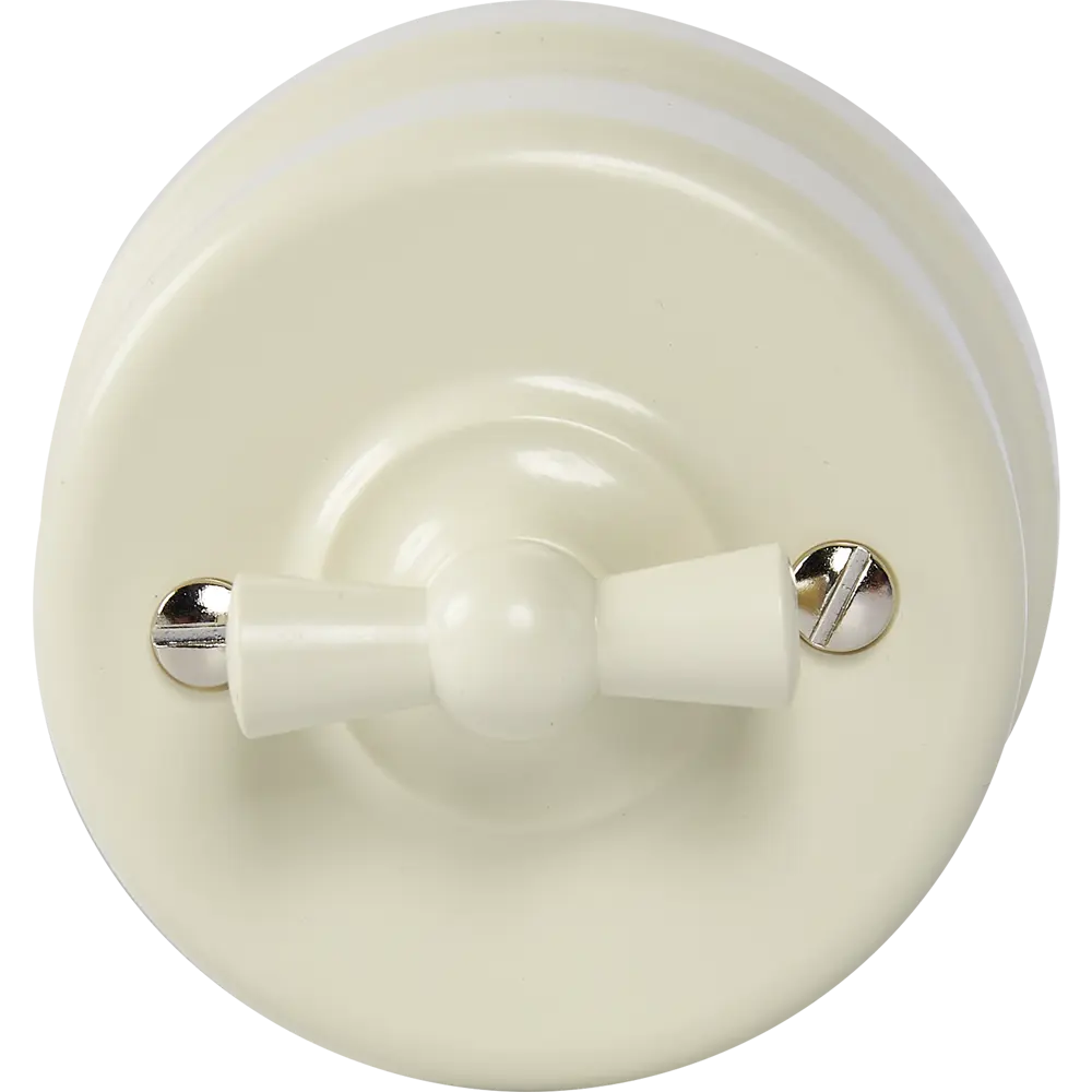 Выключатель накладной Electraline 2 клавиши проходной цвет слоновая кость Ретро STLM-2155409 - Вид №1