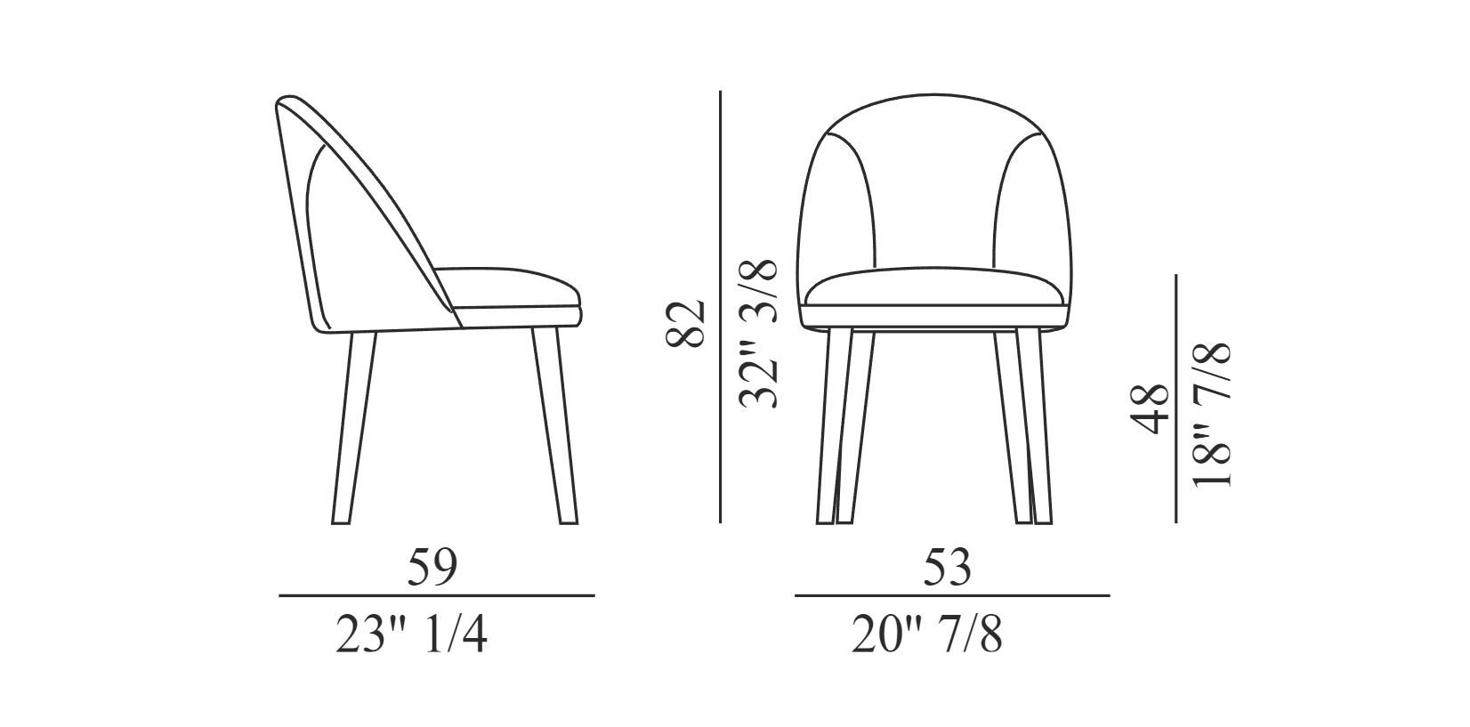 Мягкий стул с деревянными ножками EFORMA ARCH-00119301 - Вид №2