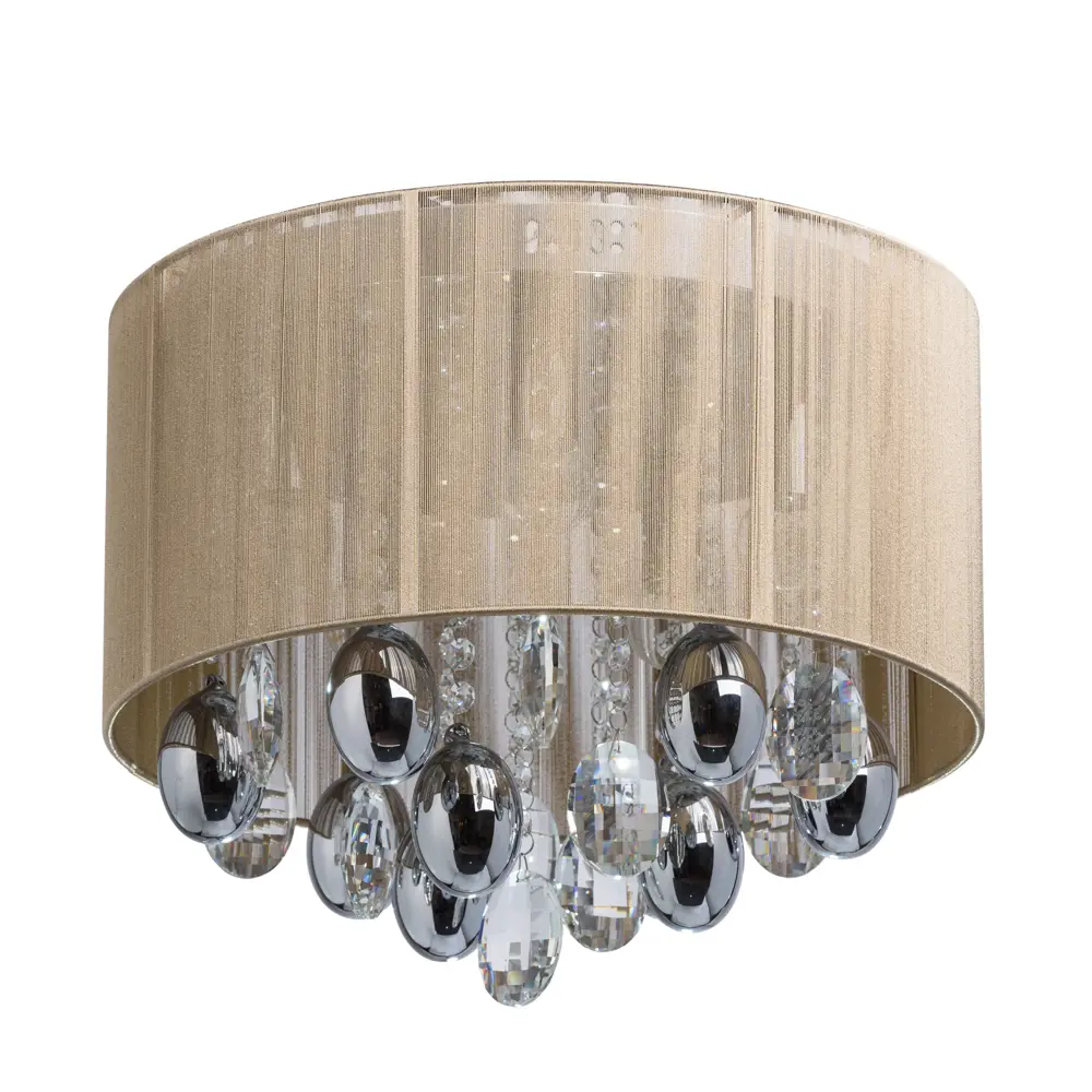 Люстра хрустальная подвесная Жаклин 5xE14x40 Вт, металл/текстиль, цвет хром/мультиколор MW-Light STLM-2017475 - Вид №1