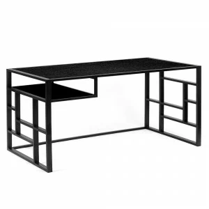 Письменный стол черный дуб с полкой Millenium black INTELLIGENT DESIGN ПИСЬМЕННЫЕ СТОЛЫ MILLENIUM 260935 Черный