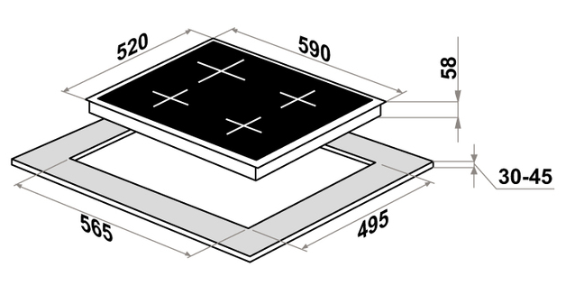9224977 Индукционная варочная поверхность HOMSair HIC64SBG Inverter STDN-0058998 - Вид №5