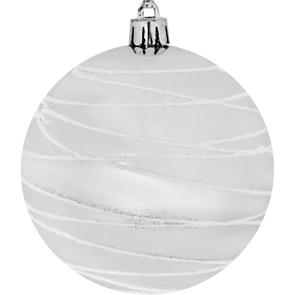 87036416 Елочное украшение Шар с узором Christmas ø7.8 см цвет серебристый STLM-1342057 Santreyd  - Вид №1
