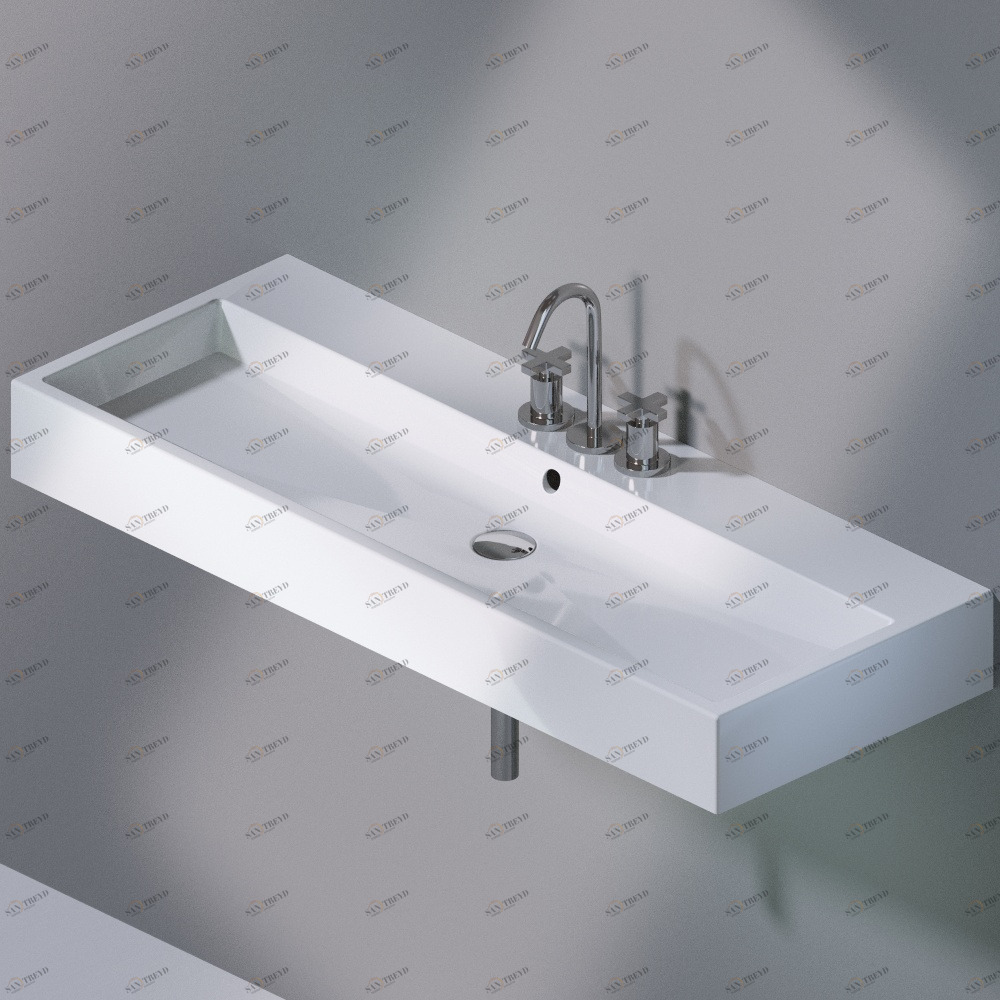 L279T1R3V4.T1R3V4.100 Подвесная раковина настенная прямоугольная A. e T. Italia Tank белая AeT ITALIA L279T1R3V4.100