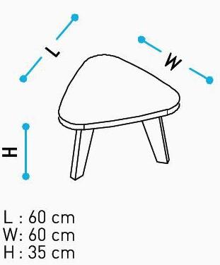 Tuna Ofis Треугольный журнальный столик из фанерованной древесины sun-id-1499439 - Вид №2