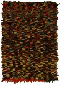 AFOLKI Прямоугольный шерстяной коврик с длинным ворсом Boucherouite Taa1086be