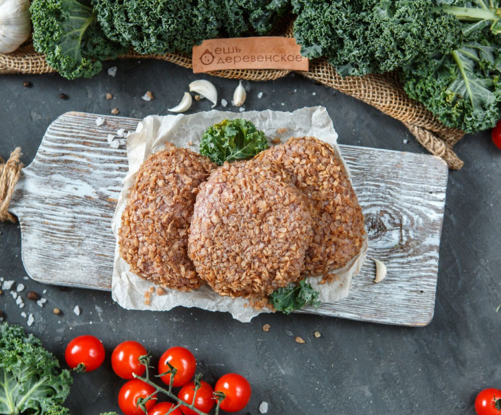 5757 Шницель рубленый из молодой говядины в гречневой панировке Вкусляндия 