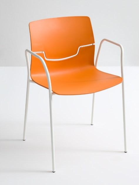 GABER Стул из полипропилена штабелируемый с подлокотниками Slot sun-id-1451305 - Вид №3