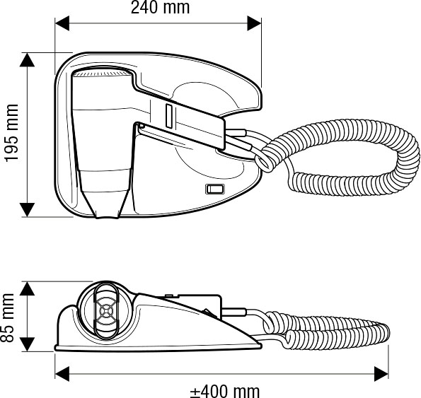 Valera Premium 1600 Drawer Мод. 533.05 / 033 - 1600 Вт - фен с держателем для ящика 55330131 