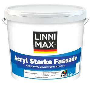 Фасадная краска LINNIMAX Acryl Starke Fassade прозрачная матовая 8.46 л 89349604