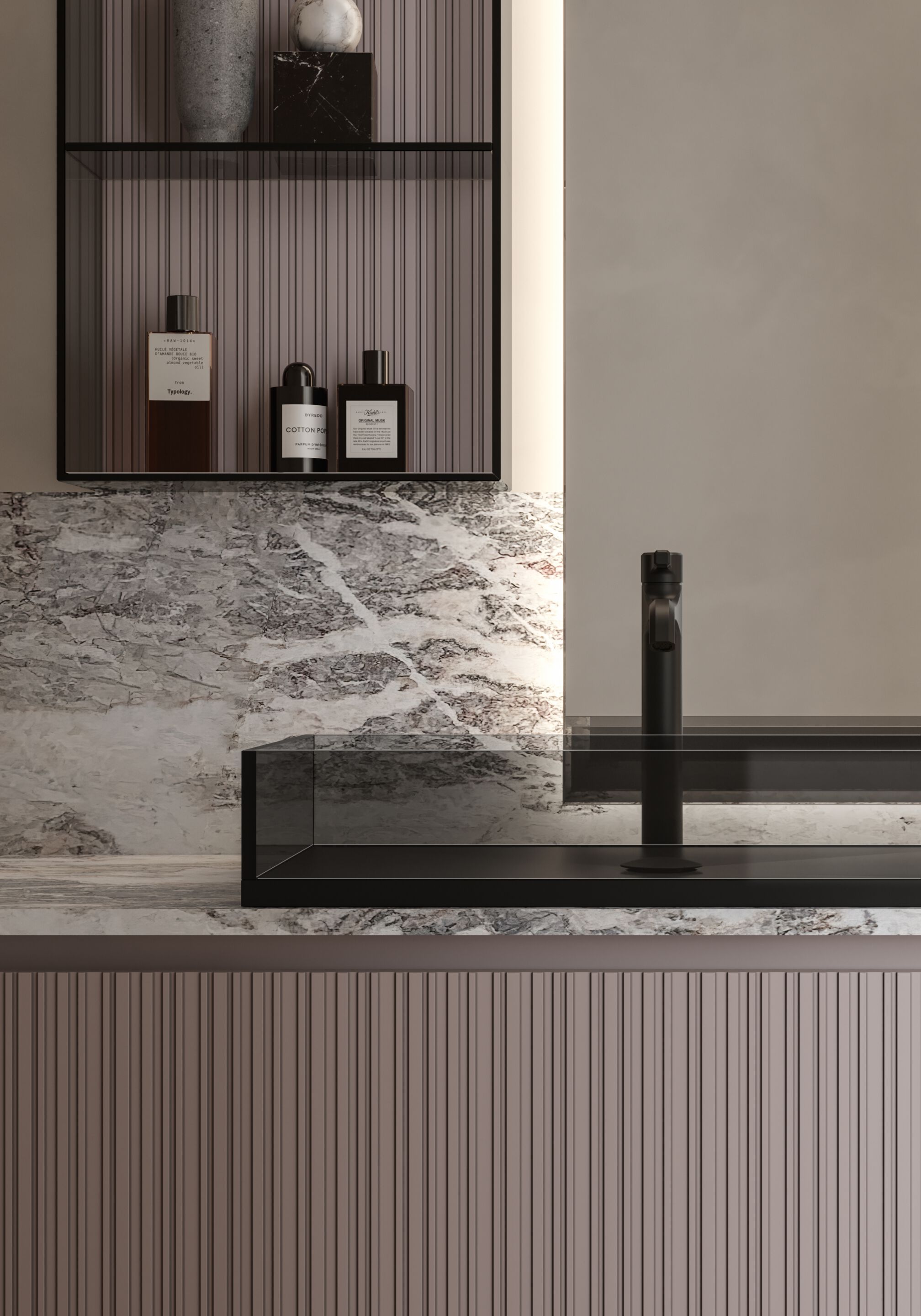 Подвесной шкаф для раковины из грецкого ореха с держателем для полотенец Ideagroup ViaCondotti ARCH-00131456 - Вид №1