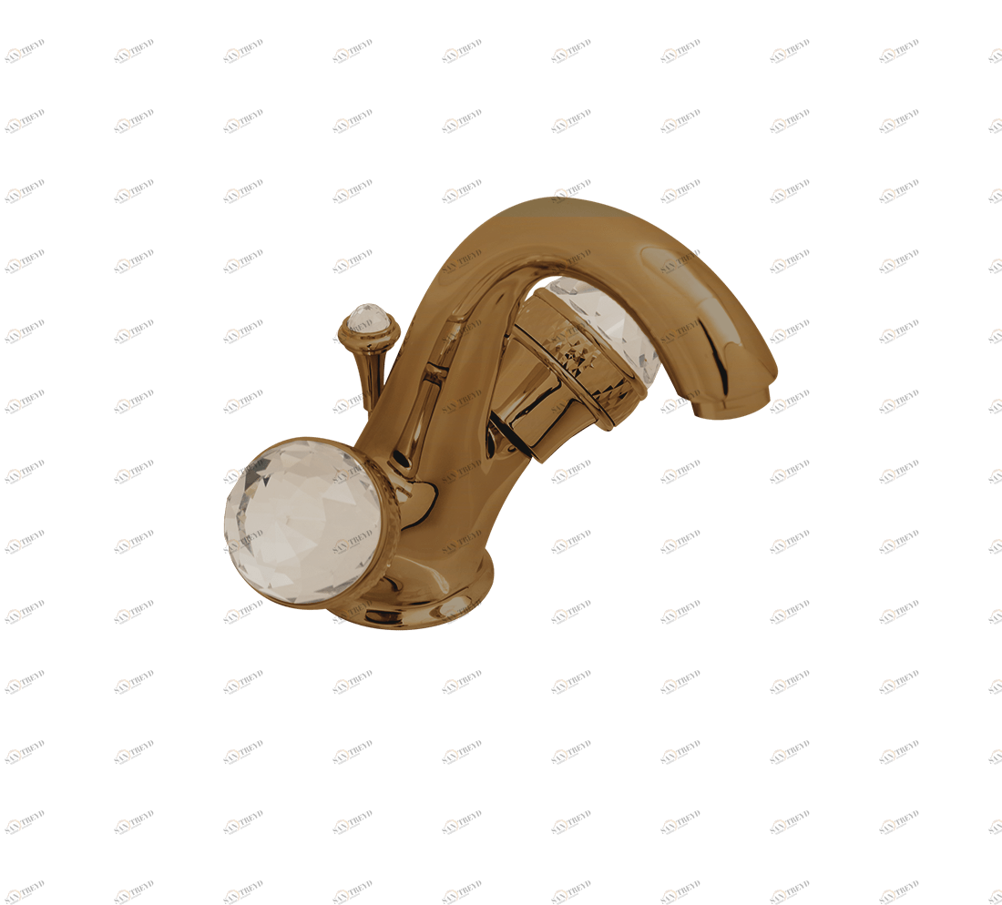 Gentry Home Смеситель для умывальника на три отверстия с выдвижным краном Crystal Bronze GH101385