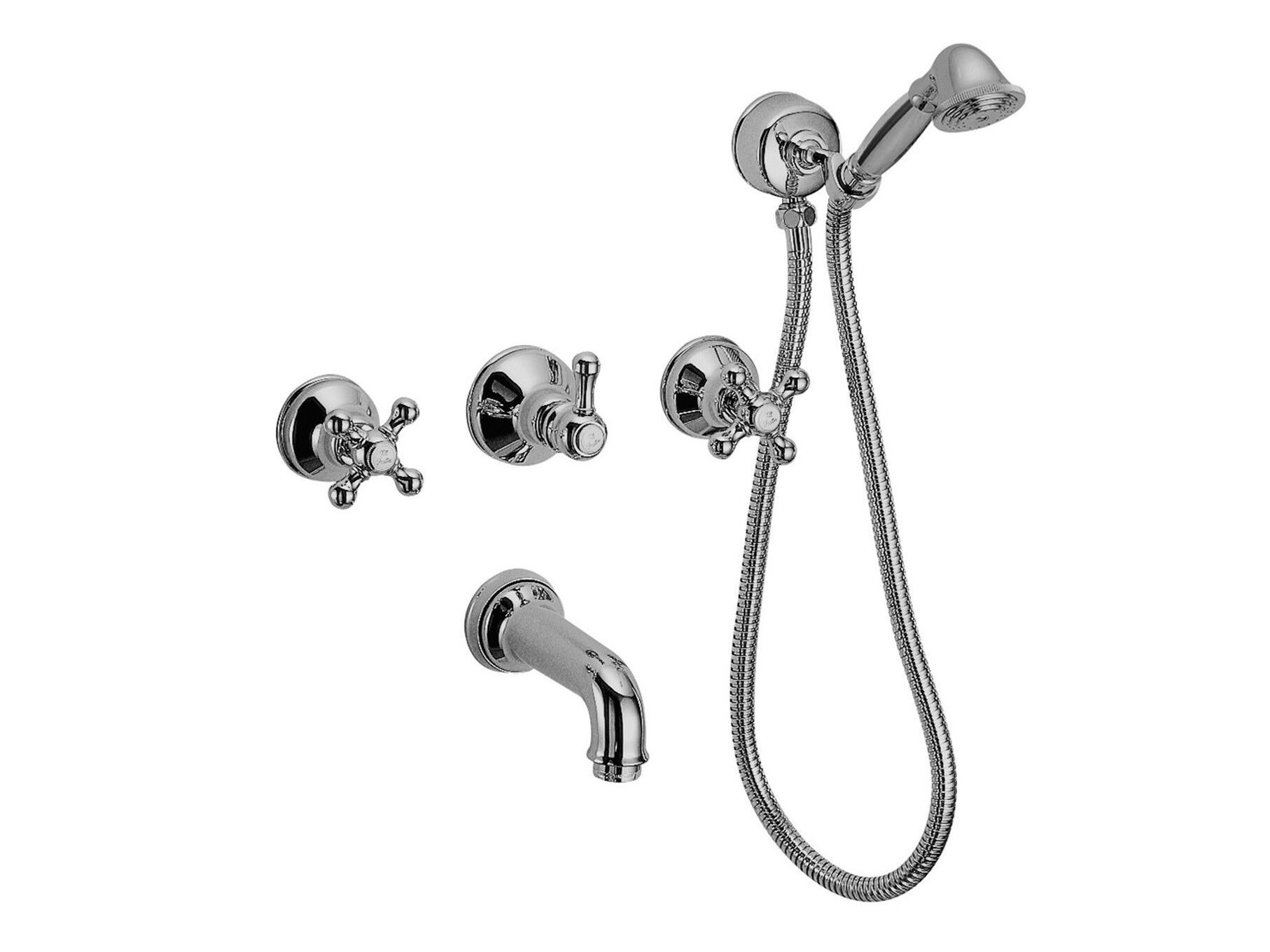 Встраиваемый настенный смеситель для ванны с 5 отверстиями Rubinetterie Frattini Dedra ARCH-00048480