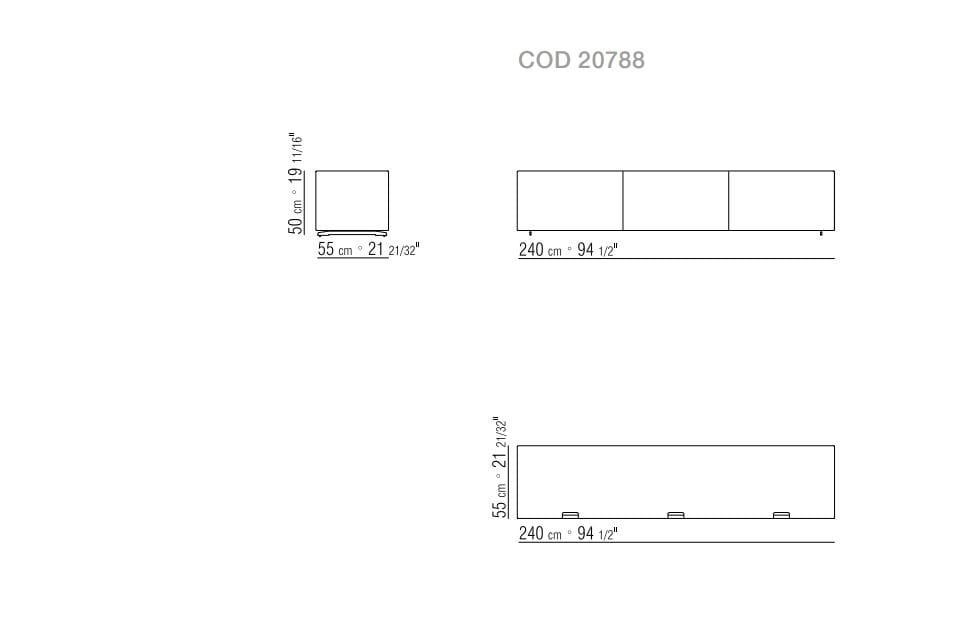 Шкаф из орехового дерева с ящиками Flexform перо ARCH-00066724 - Вид №3