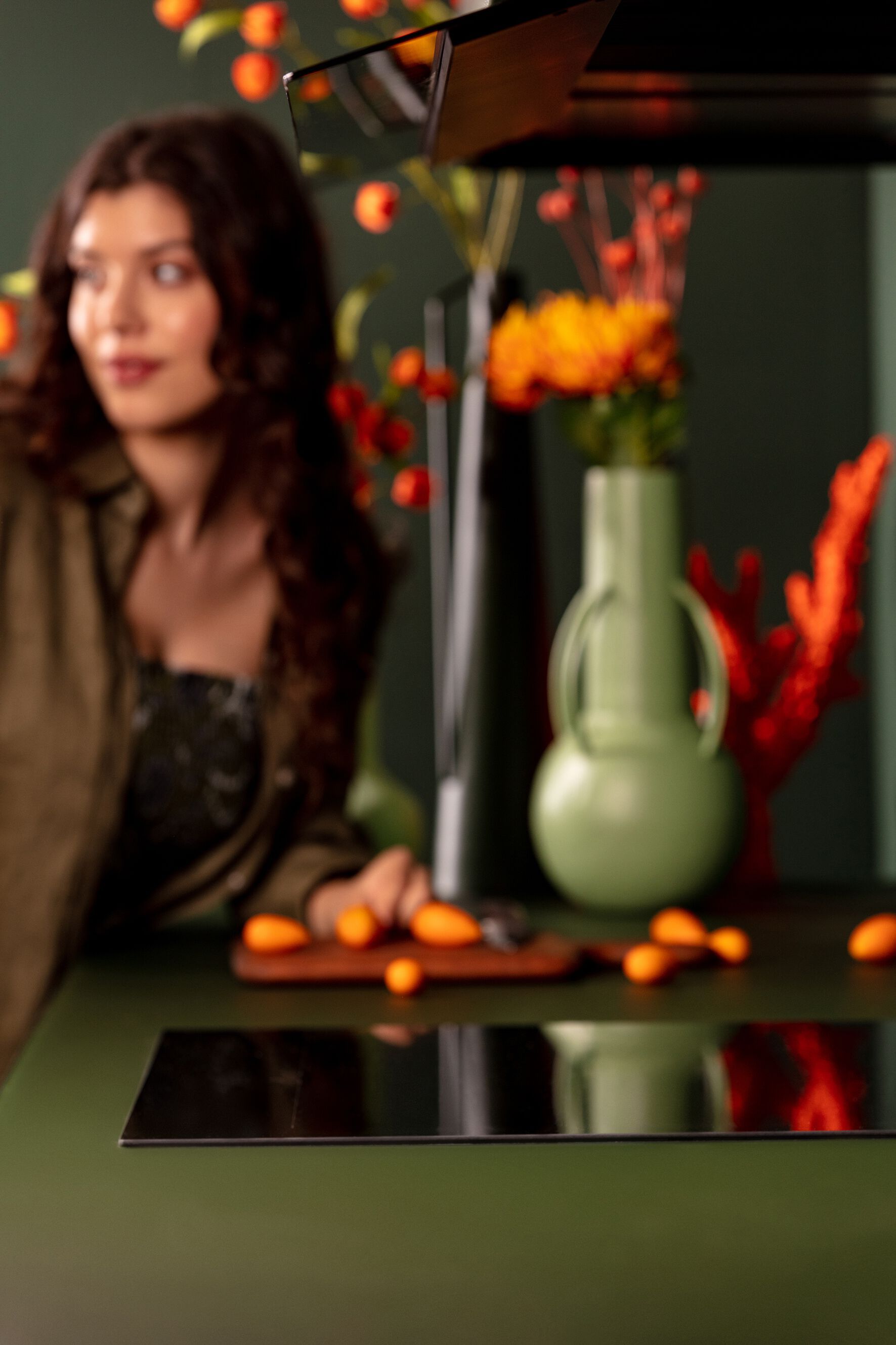 Металлическая мини-кухня с ручками и травленым стеклянным верхом Fantin рамка ARCH-00008461 - Вид №7