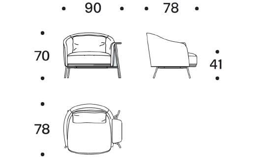 Тканевое кресло с подлокотниками Saba Italia ARCH-00035126 - Вид №8