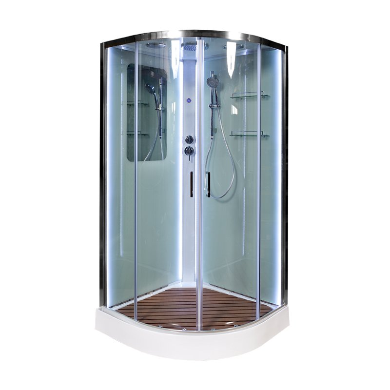 L 810 стандартная BLACK Душевая кабина DETO Серия L А01 LED с кнопкой - Вид №10