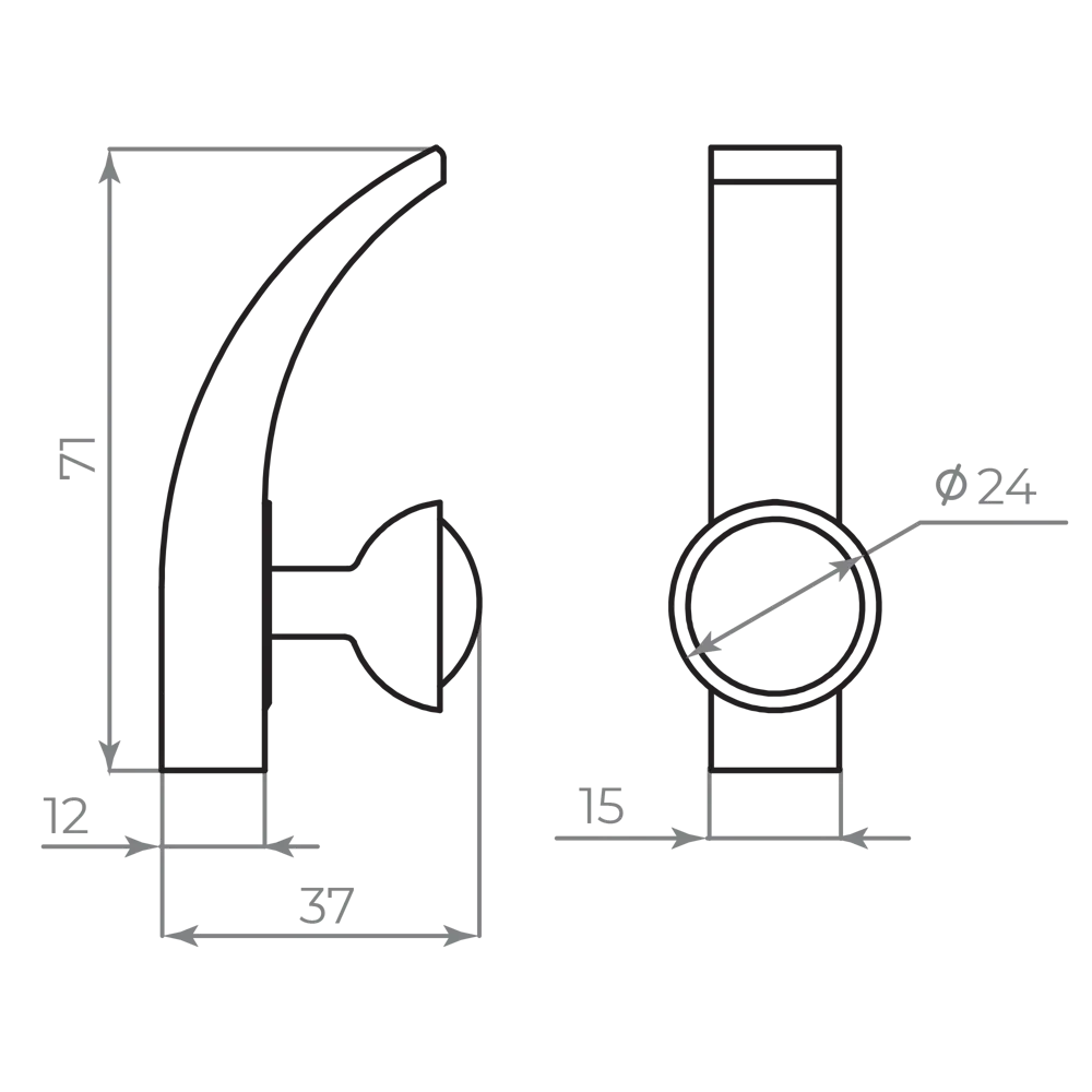 Крючок мебельный Ajax MB-LM/K-004 1.5x7.1x3.7 см цвет хром STLM-2122771 - Вид №5