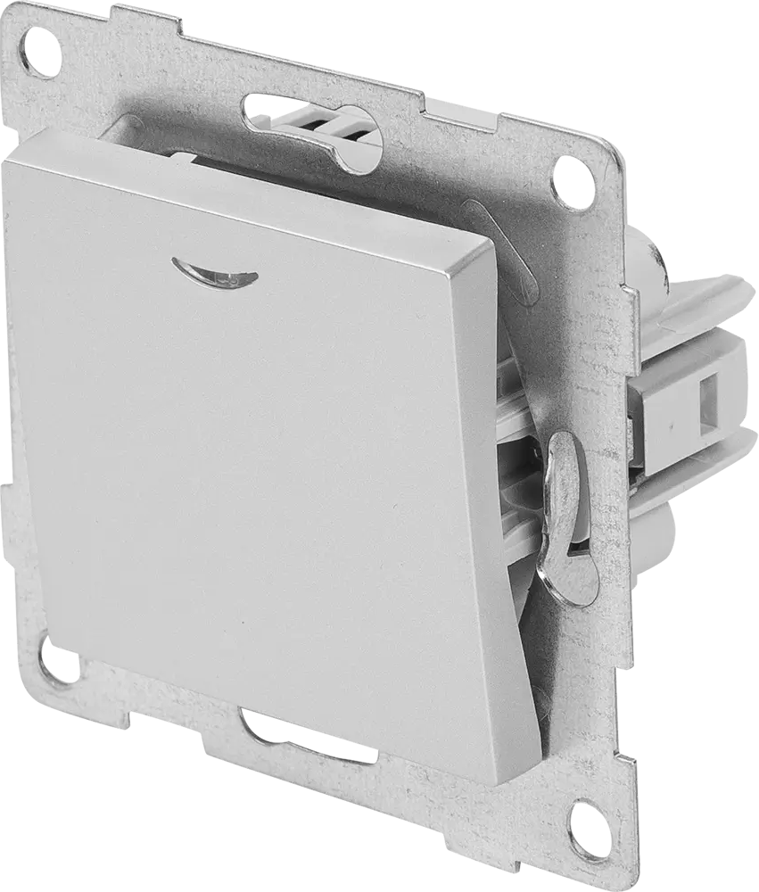 GUSI Electric — встраиваемый выключатель с индикацией в серебристом исполнении 83864225