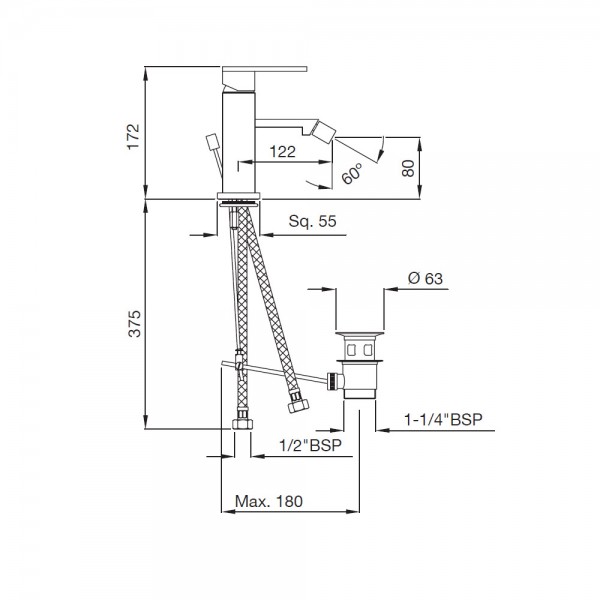 LEB-WHM-45213B Смеситель для биде Artize Le Blanc Матовый белый  - Вид №1