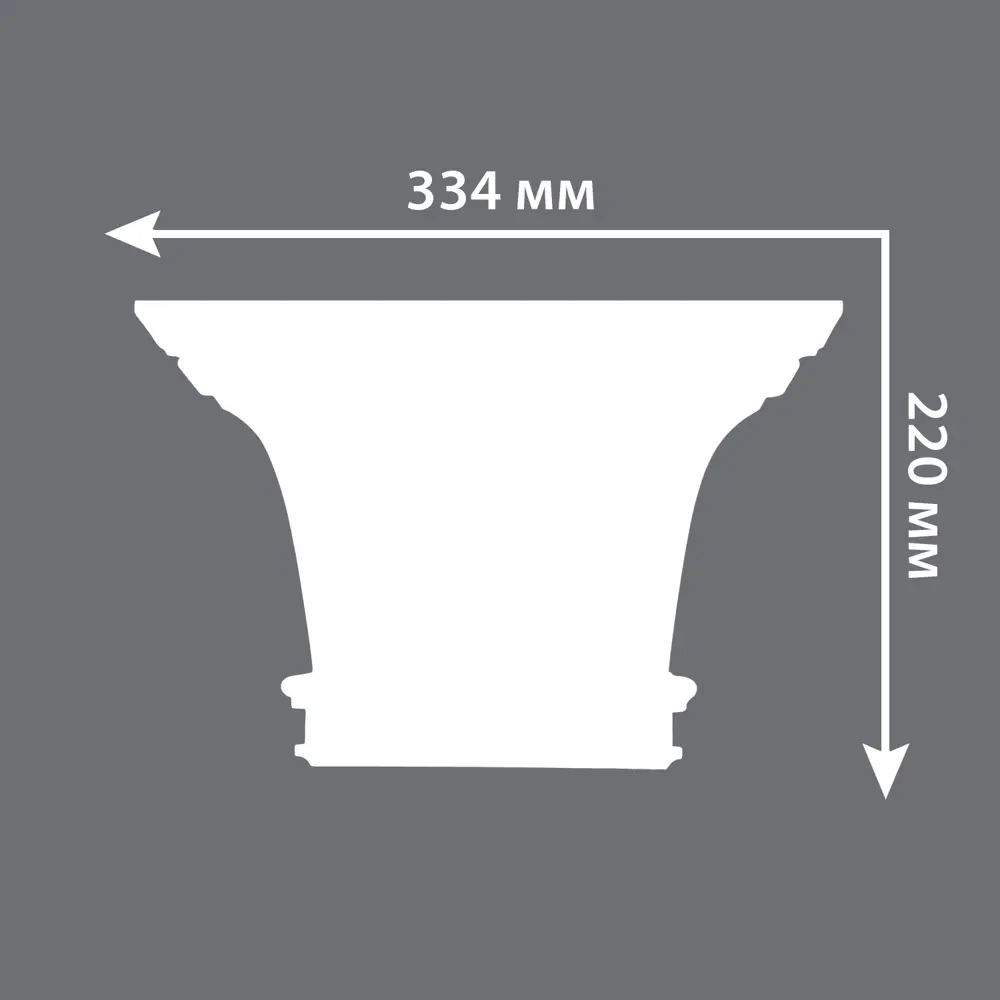 Капитель к пилястре полиуретан Decomaster DK-82223 белая 220 мм STLM-2138048 - Вид №3