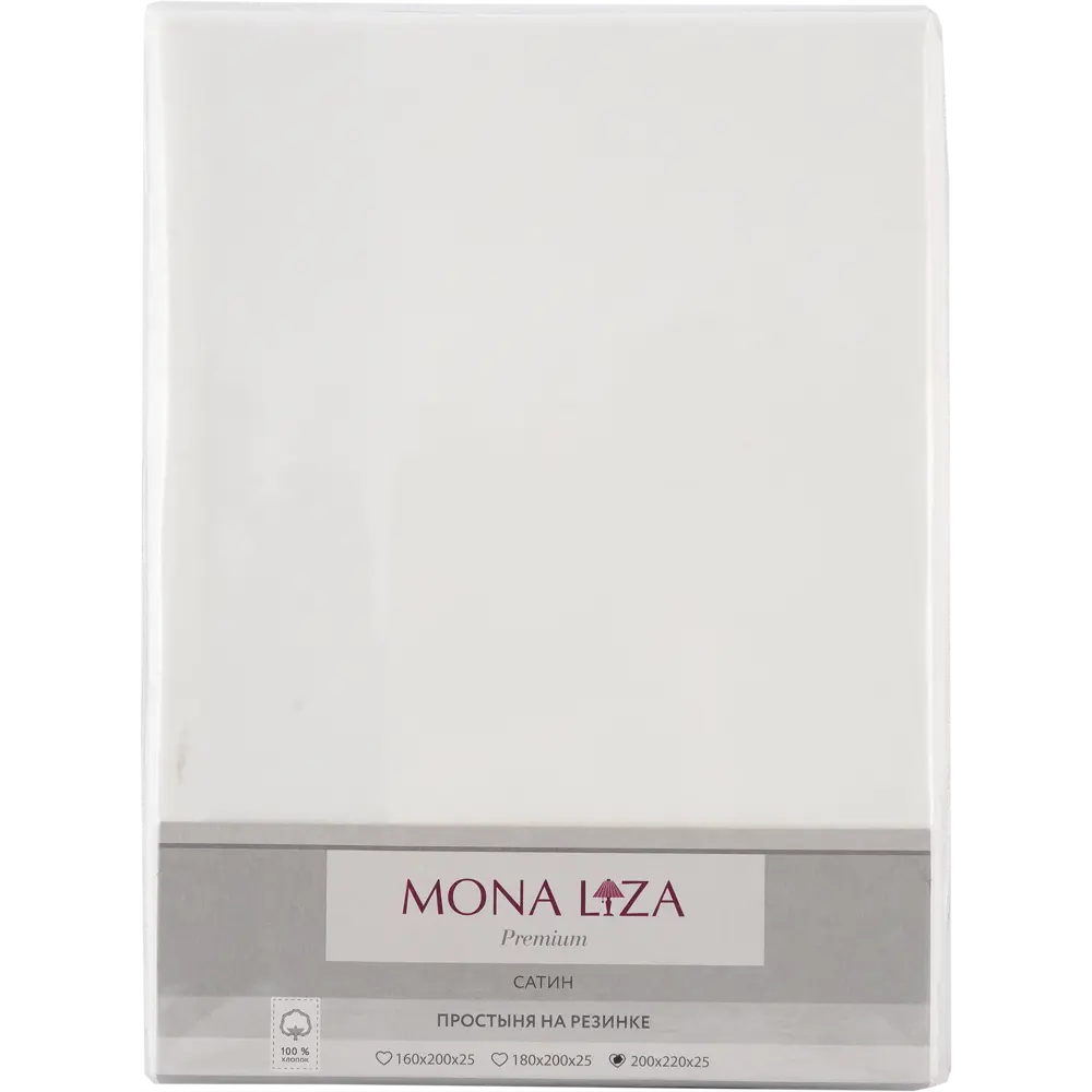 Простыня Mona Liza Premium 200х220 см сатин на резинке белый Santreyd STLM-2108826 - Вид №2