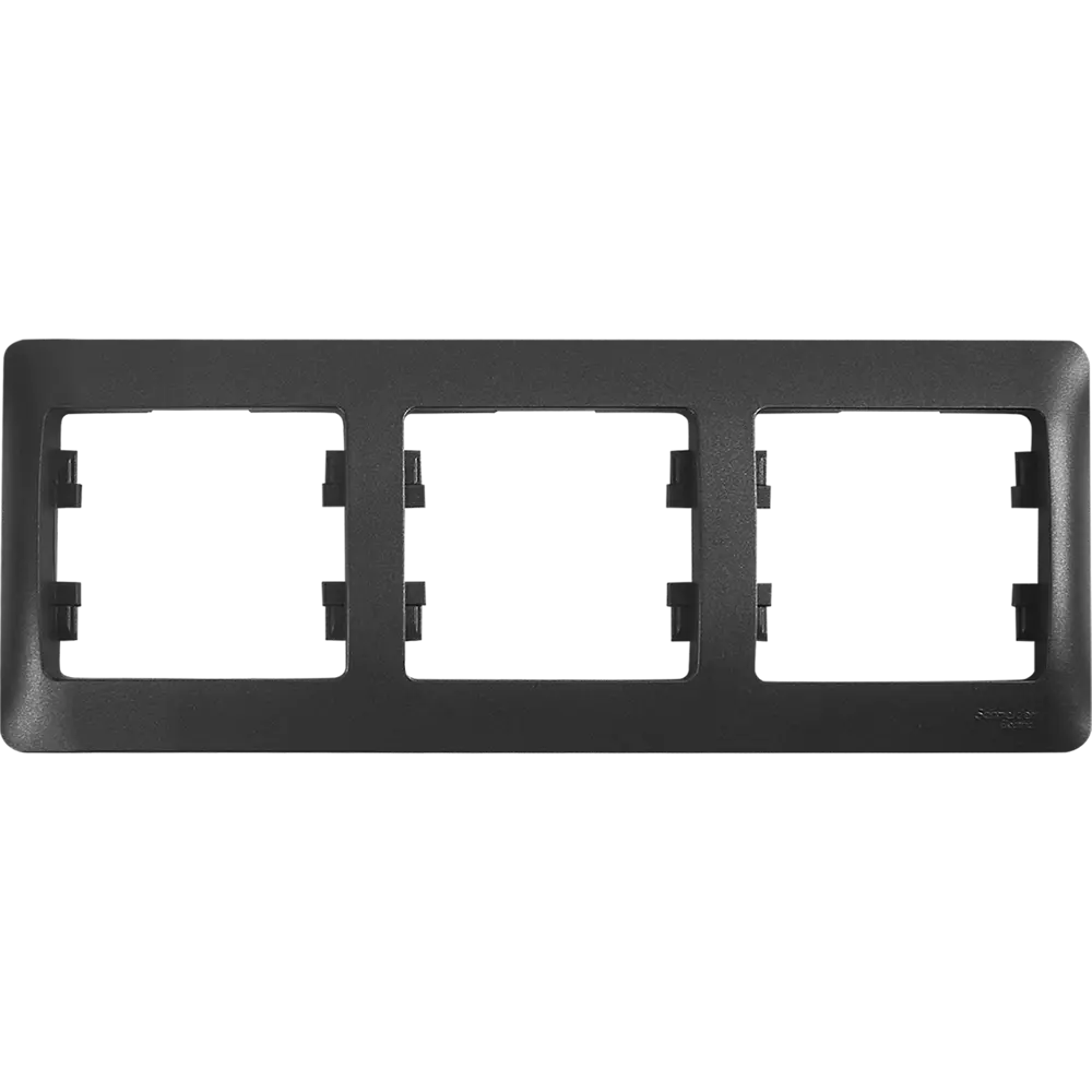 Рамка Schneider Electric Glossa для розеток и выключателей на 3 поста, антрацит 86710226 STLM-0070830
