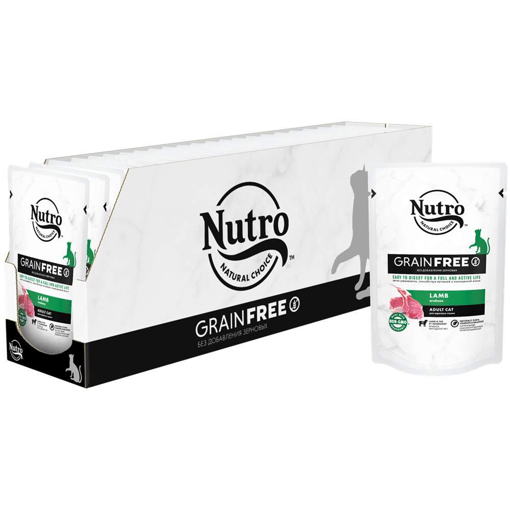 ПР0059473*24 Корм для кошек Ягненок пауч 70г (упаковка - 24 шт) NUTRO 