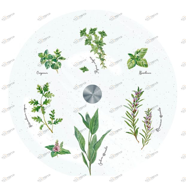 Вращающееся блюдо стеклянное 32 см белое Herbarium EASY LIFE HERBARIUM 00-3946980 Белый 