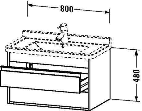 KT664404949 Ketho Тумбочка подвесная Графит матовый, декор Duravit - Вид №1