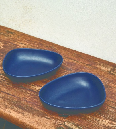 990171 Тарелка глубокая (22х19х5см) каменная керамика, темно-синий;LIND DNA  - Вид №2