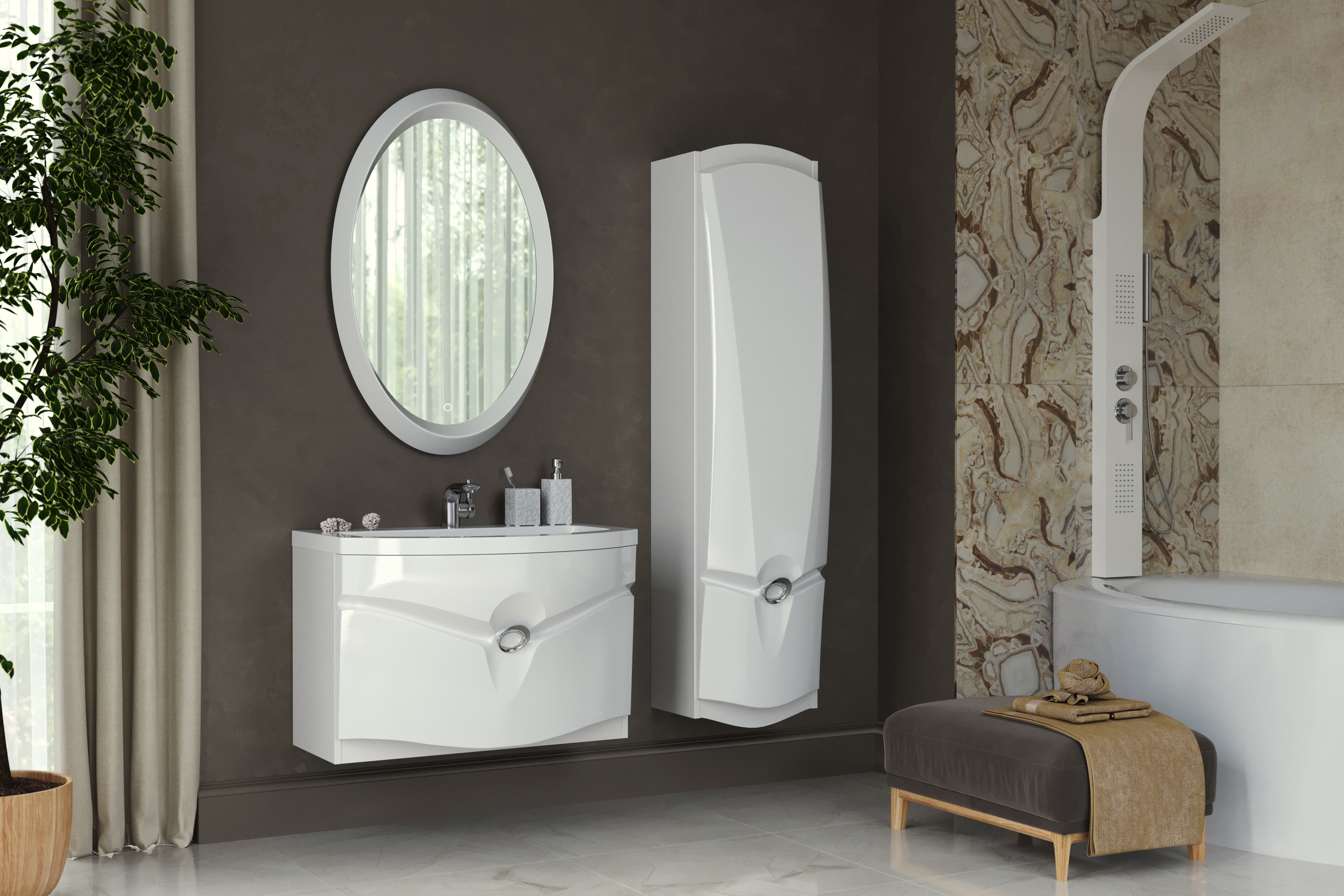 У52808 Шкаф - Пенал Sunrise/Eclipse/Cloud 40П, 1д, White L 1 Marka Sunrise