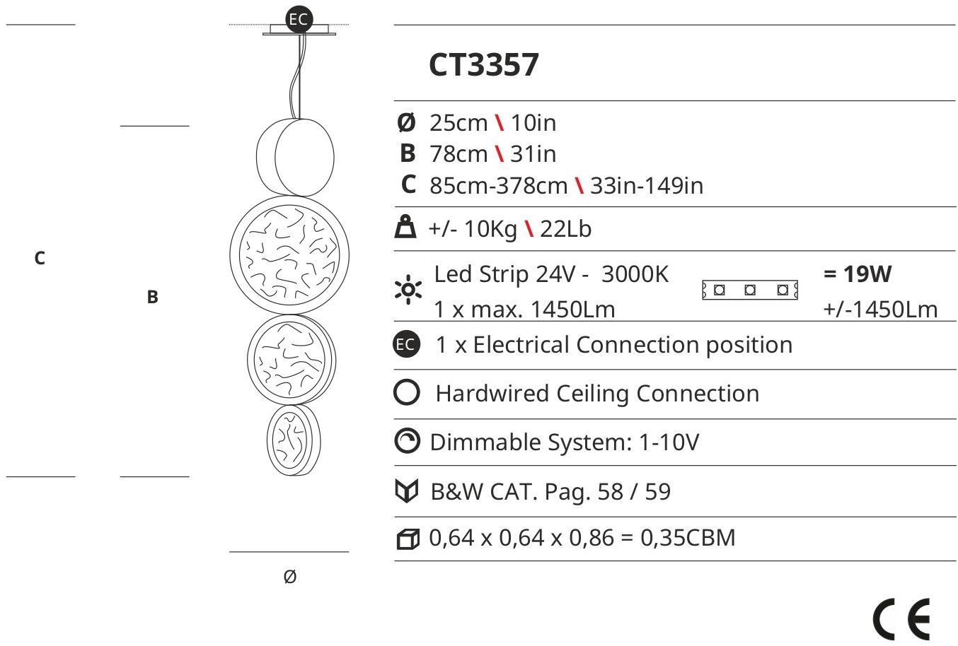 Serip Подвесной светильник из бронзы ручной работы Luna Ct3357 - Вид №1