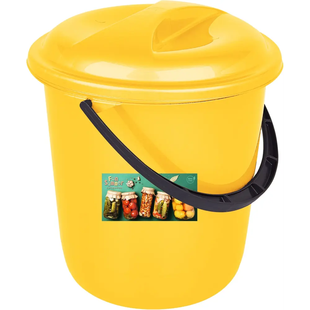 Ведро с крышкой Fun Summera 7 л полипропилен цвет желтый Santreyd STLM-2105626