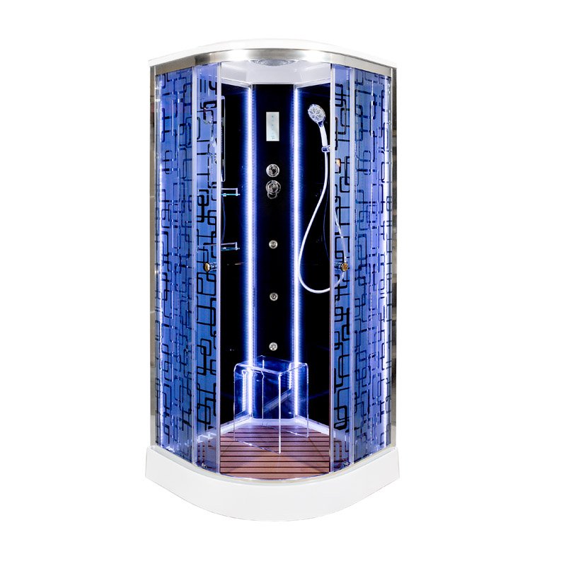 ЕМ1510 с гм. и эл. Душевая кабина DETO Серия EM BМ1510 LED с гм. BLACK - Вид №3