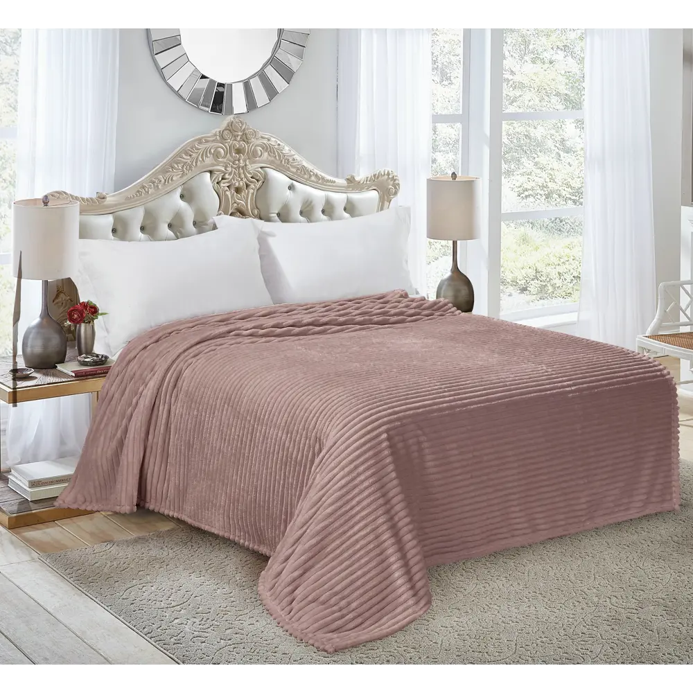 Плед Strips 150x200 см велсофт цвет сливовый Santreyd STLM-2006059 - Вид №5