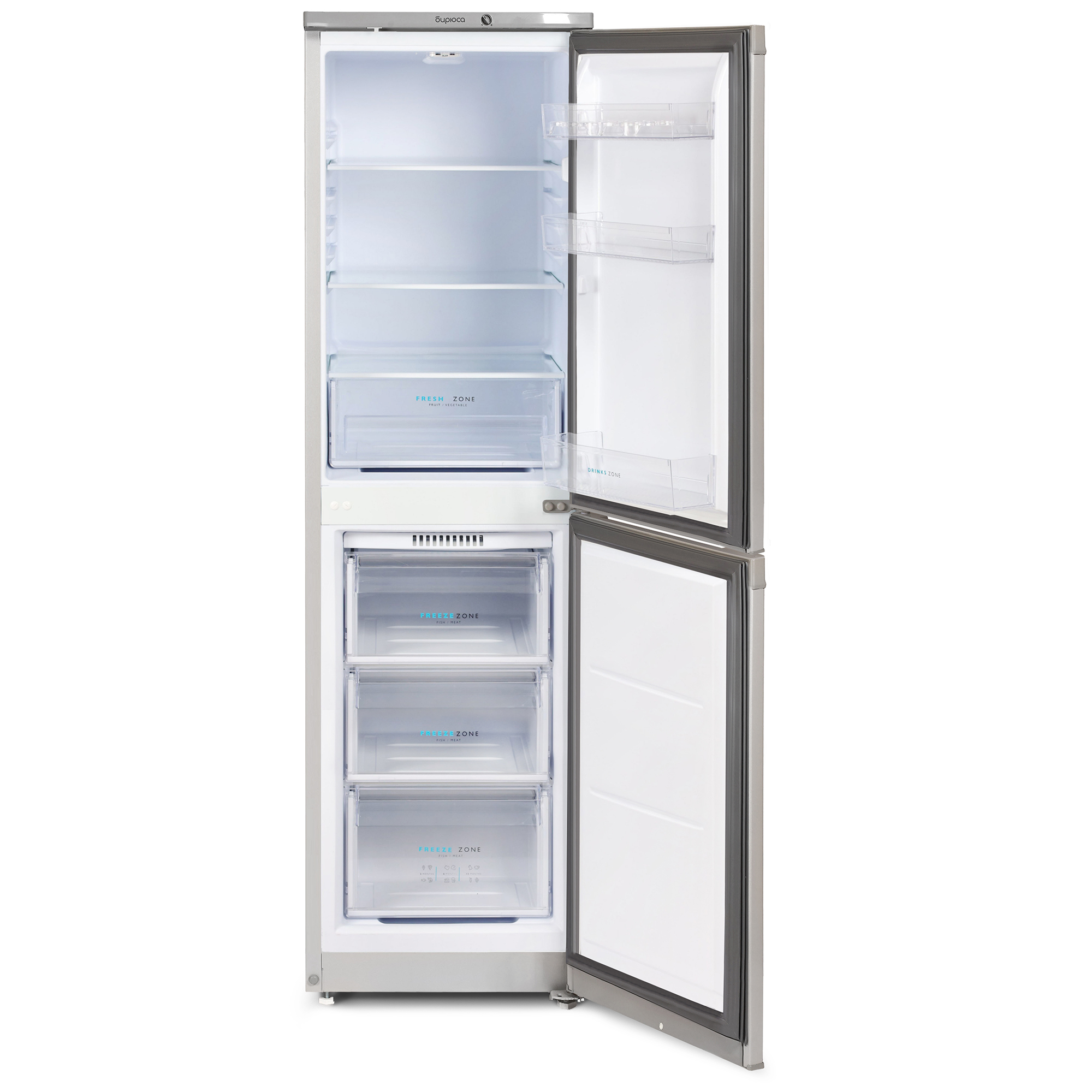 9283700 Холодильник с морозильником   Бирюса M420 серый STDN-0063860 - Вид №1