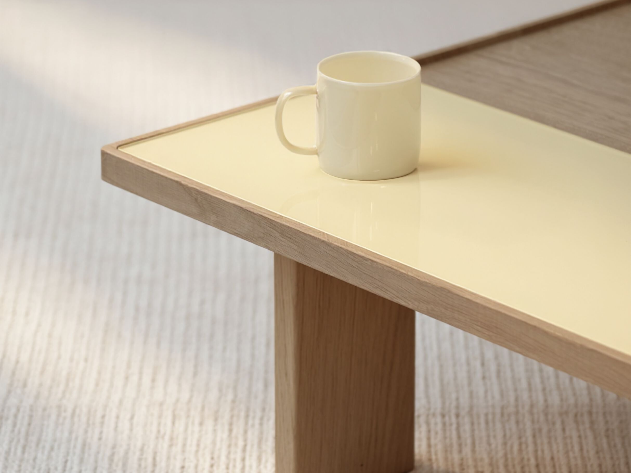 Квадратный журнальный столик из дерева и стекла Noah Living Piet ARCH-00138054 - Вид №2