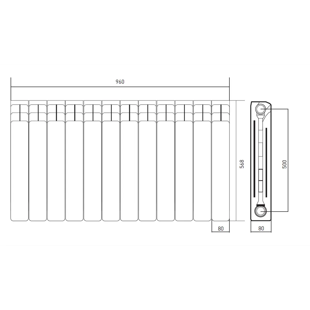 Биметаллический радиатор Equation на 12 секций для эффективного отопления 86565621 STLM-0070089 - Вид №8
