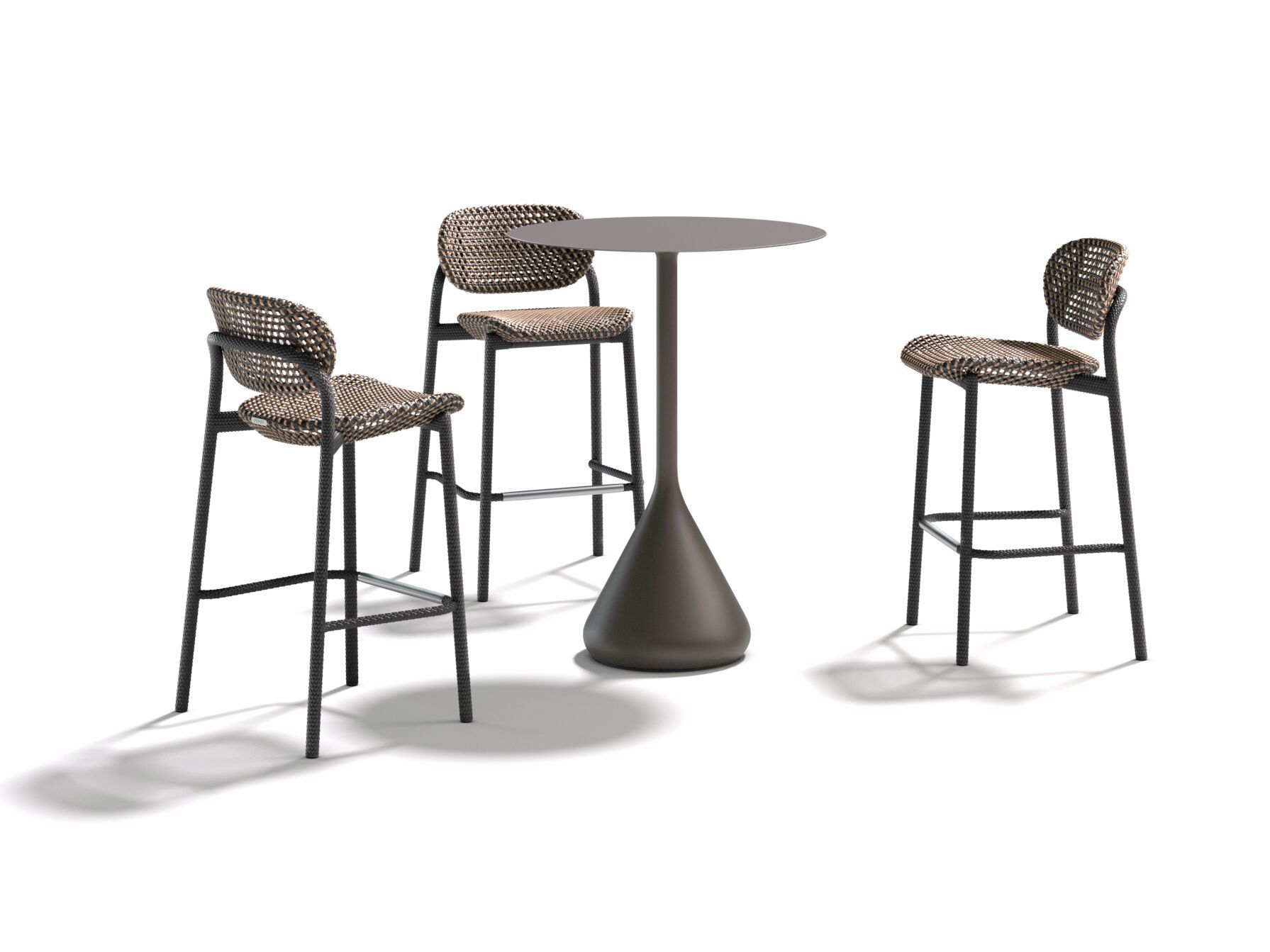 Высокий садовый стул из синтетического волокна со спинкой DEDON ROII ARCH-00106321 - Вид №1