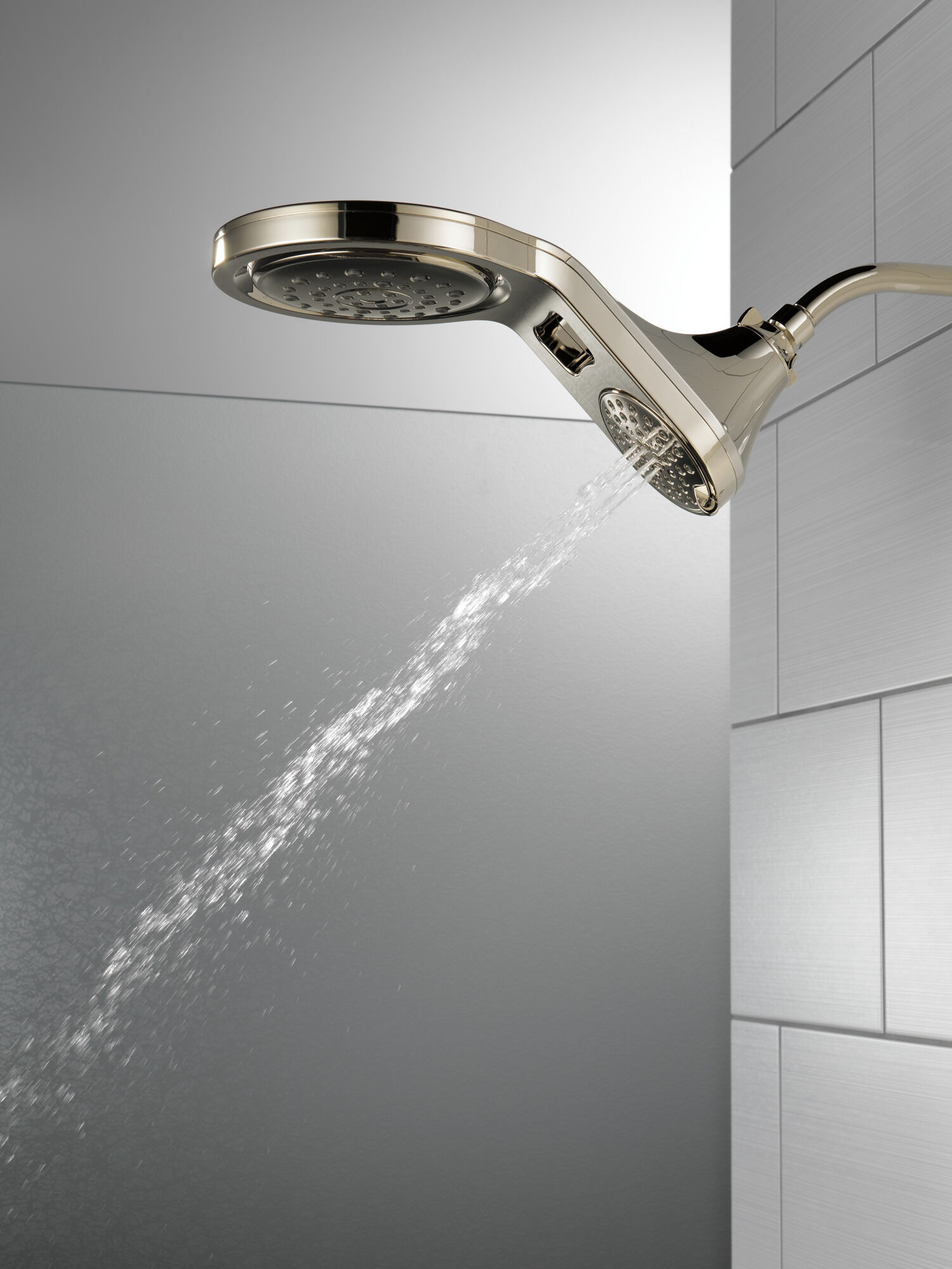58580-PN-PK HydroRain® 5-настройка душевая лейка два в одном Delta Faucet Universal Showering Полированный никель  - Вид №8