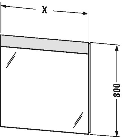 VE746700000 Зеркало с подсветкой Vero #VE7467 600 x 40 мм Duravit - Вид №3