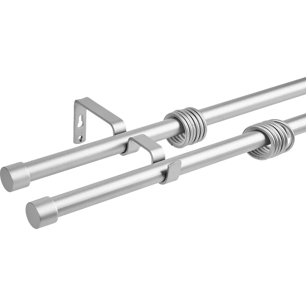 Настенный карниз раздвижной двухрядный Orbis d19/16 мм 140-280 см металл цвет серебро 89362223 STLM-2166550 