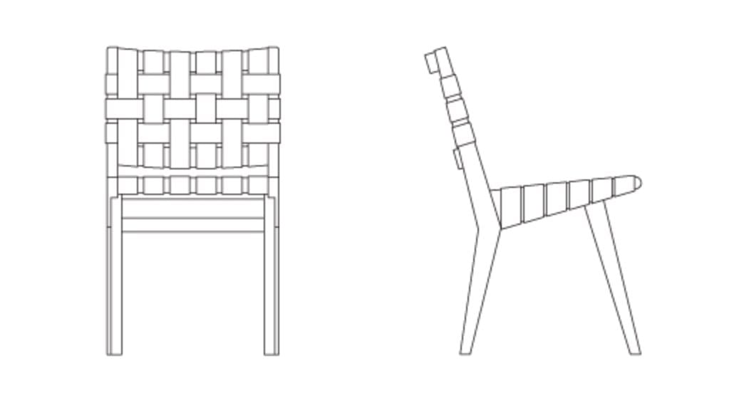 Деревянный стул с хлопковыми полосами Knoll Risom ARCH-00073263 - Вид №5