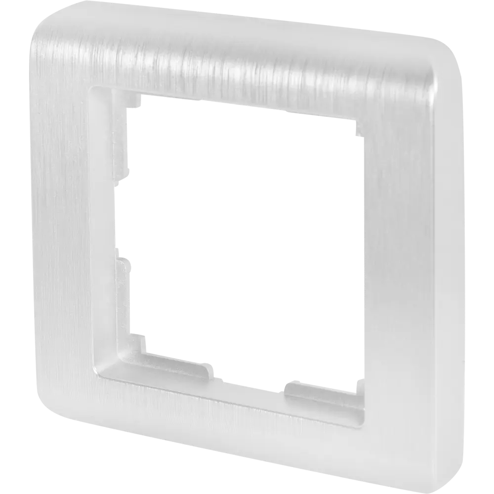 Рамка для розеток и выключателей Werkel Stream 1 пост, цвет серебряный рифленый STLM-2047003 - Вид №1
