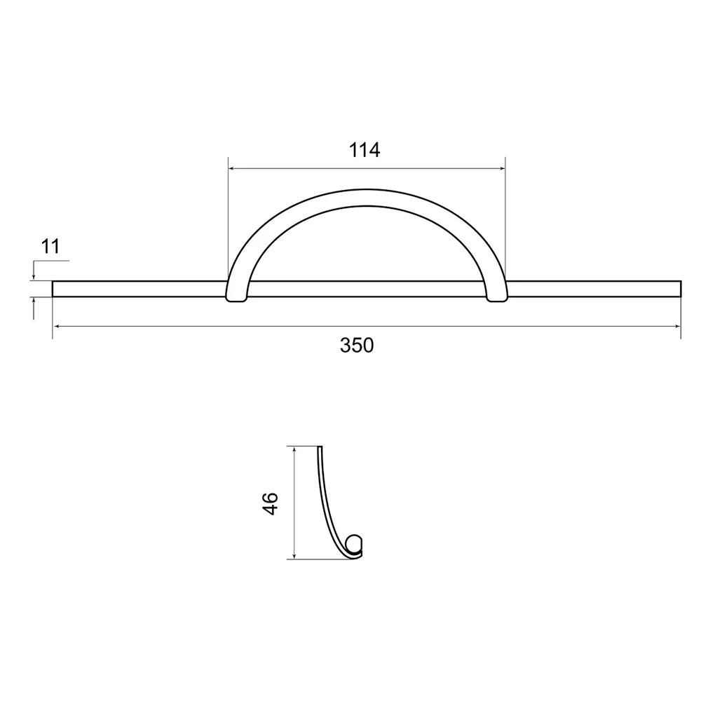 86899259 Ручка-скоба мебельная Guardiano ЦАМ 320 мм цвет черый STLM-1011217 PALLADIUM  - Вид №2