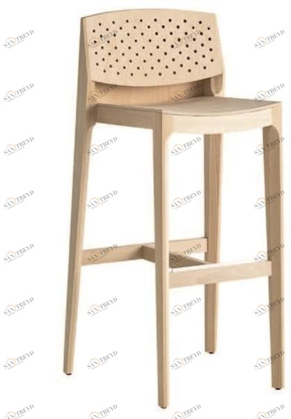 Capdell Высокий деревянный табурет с подставкой для ног Isa 140bp