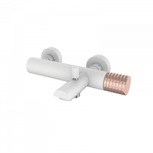 75224716 PREMIUM Белый смеситель ванна-душ Белая роза GRB MIXERS