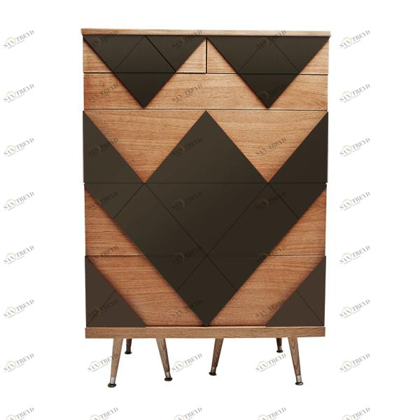 Комод с рисунком темно-коричневый Big Woo WOODI  00-3965895 Бежевый;коричневый 